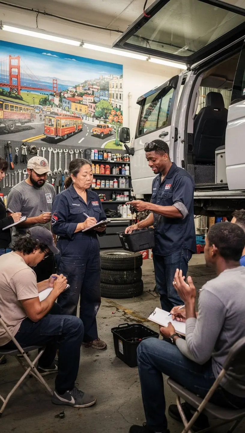 Современный кемперван на фоне живописной американской природной достопримечательности